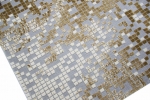 Preview: Designer Teppich - Läufer - Moderner Teppich Kurzflor Teppich mit Konturenschnitt Kariert in Grau Senfgelb Creme