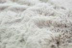 Preview: Teppich Kunstfellteppich Hochflor Faux Fur Hasenfell uni Farbe beige