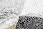 Preview: Teppich modern Teppich Wohnzimmer Karo Design in grau gold rot