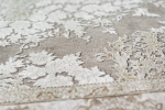 Preview: Wollteppich Luxus Teppich Wohnzimmerteppich Orient mit Ornamenten aus Naturfasern in beige