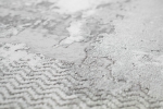 Preview: Wollteppich Designerteppich Teppich abstrakt aus Naturfasern in grau creme