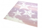 Mobile Preview: Kinderzimmer Teppich Spielteppich Himmel Wolken Sterne Design rosa creme