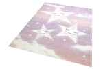 Preview: Kinderzimmer Teppich Spielteppich Himmel Wolken Sterne Design rosa creme