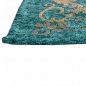 Preview: Wohnzimmer Teppich im orientalischen Muster mit Bordüre pflegeleicht türkis beige