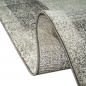 Preview: Designer Wohnzimmer Teppich Modern kurzflor vintage seitlich gekettelt in grau creme