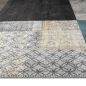 Preview: Multicolor Teppich eleganter moderner Stil mit Quadraten dezent gemustert orange blau