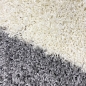 Preview: Hochflor Teppich Karo Muster in Flieder, Grau und Creme