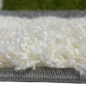 Preview: Shaggy Teppich Hochflor Langflor Teppich Wohnzimmer Teppich Gemustert in Karo Design Grün Grau Creme