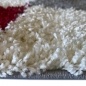 Preview: Shaggy Teppich Hochflor Langflor Teppich Wohnzimmer Teppich Gemustert in Karo Design Rot Grau Creme