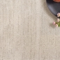 Preview: Moderner Kurzflor Teppich in Creme mit weicher Wolloptik fürs Wohnen