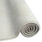 Preview: Recycle Teppich mit modernen ovalen Formen liniert in creme