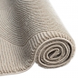 Preview: Recycle Teppich mit modernen ovalen Formen liniert in beige