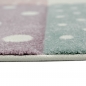 Preview: Kinderzimmer Teppich Spielteppich Herz Stern Punkte Design creme rosa blau