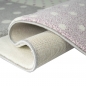 Preview: Kinderzimmer Teppich Spiel & Baby Teppich Herz Stern Punkte Design in lila grau creme