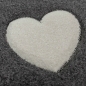 Preview: Kinderzimmer Teppich Spielteppich Herz Stern Punkte Design braun beige grau