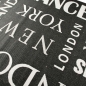 Preview: Küchenläufer Flachgewebe Teppich Sisal Optik modernes Design Städte New York London Paris City schwarz weiß