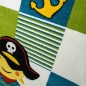 Mobile Preview: Kinderteppich Spielteppich Kinderzimmerteppich Pirat in türkis grün creme