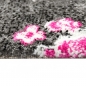 Preview: Designer Teppich Moderner Teppich Wohnzimmer Teppich Blumenmuster Grau Lila Pink Weiss Rosa