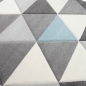 Preview: Teppich Wohnzimmer Teppich Design mit Dreieck Muster in Blau Grau Creme