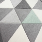 Preview: Teppich modern Designerteppich mit Dreieck Muster in Grün Grau Creme