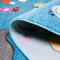 Preview: Kinderzimmer-Teppich mit verschiedenen Tiermotiven | in blau