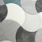 Preview: Designer und Moderner Teppich Kurzflor mit Tropfen Muster in Türkis Grau Beige