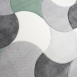 Preview: Designer und Moderner Teppich Kurzflor mit Tropfen Muster in Grün Grau Beige