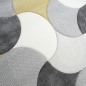 Preview: Designer und Moderner Teppich Kurzflor mit Tropfen Muster in Grau Creme Gelb