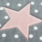 Mobile Preview: Kinderteppich Spielteppich Babyteppich rund mit Stern in Rosa Grau Weiss