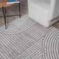Preview: Teppich grau mit 3D-Linienmuster weich & elegant