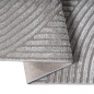 Preview: Teppich grau mit 3D-Linienmuster weich & elegant