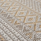 Preview: In- & Outdoorteppich im Ethno-Design – Modernes Rauten-Muster in Beige-Gelb