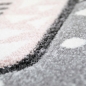 Mobile Preview: Kinderteppich Hüpfspiel Teppich Hüpfkästchen in Grau Rosa Creme