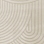 Preview: Moderner Wohnzimmerteppich mit gebogenem Muster in creme