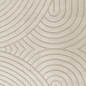 Preview: Moderner Wohnzimmerteppich mit gebogenem Muster in creme