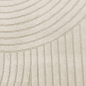 Preview: Moderner Wohnzimmerteppich mit gebogenem Muster in creme