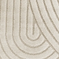 Preview: Moderner Wohnzimmerteppich mit gebogenem Muster in creme