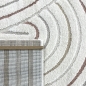 Preview: Moderner Teppich mit Bogenmuster in Beige mit bunten Streifen