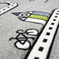 Preview: Kinderteppich Straßenteppich Lernteppich Junge mit Straßen und Häusern in Grau