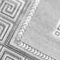 Preview: Designer Teppich Moderner Teppich Wohnzimmer Teppich mit Ornament Bordüre   Grau Cream Schwarz