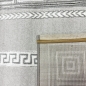 Preview: Designer Teppich Moderner Teppich Wohnzimmer Teppich mit Ornament Bordüre   Grau Cream Schwarz
