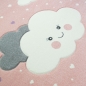 Preview: Kinderteppich Spielteppich mit Wolken in Rosa