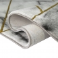 Preview: Designer Teppich mit Marmor Optik und Glanzfasern in Grau Gold