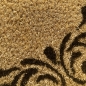 Preview: Kokos Fußmatte „Willkommen“ mit Verzierungen in schwarz