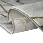 Preview: Teppich Wohnzimmer Designerteppich Marmor Optik mit Glanzfasern in grau gold
