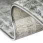 Preview: Wohnzimmer Teppich Vintage abstrakte quadratische Umrandung Designerteppich gestreift Flur Diele in creme grau weiß braun