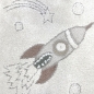 Preview: Kinderzimmerteppich Raumschiffen Planeten Sterne in creme grau beige