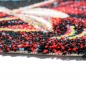 Preview: Teppich Blumen Wohnzimmer Teppich Blumenstrauß in schwarz creme rot
