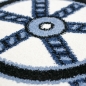 Preview: Kinderteppich Spielteppich Junge Teppich Maritim kariert in blau creme grau