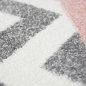Preview: Teppich modern Skandinavisches Design in Rosa Creme Grau